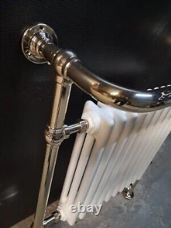 Traditional Bathroom Heated Towel Rail Column Radiator White & Gold