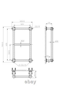 Traditional Bathroom Heated Towel Rail Radiator 700 x 400 mm Chrome