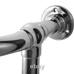 Traditional Chrome & Black Heated Towel Rail Radiator 5 Column 498 x 940mm