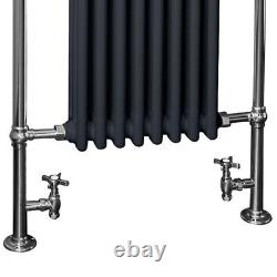 Traditional Column Heated Towel Rail Radiator 952 x 659mm Chrome & Anthracite