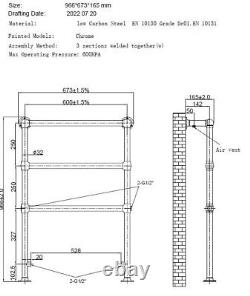 Traditional Towel Radiator Rail 966mm x 673mm Designer Chrome 728 BTU Clearance