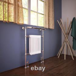 Traditional Towel Rail Radiator Bathroom Column Heated Rads White Chrome 963x673