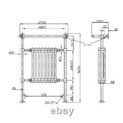 Traditional Towel Rail Radiator Bathroom Column Heated Rads White Chrome 963x673