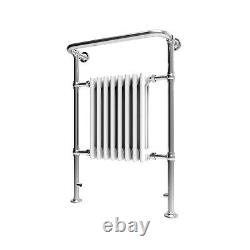 Traditional Towel Rail Radiator Bathroom Column Heated Rads White Chrome 963x673