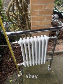 Traditional Victorian Bathroom Heated Towel Radiator White/Chrome 930mm X 630mm
