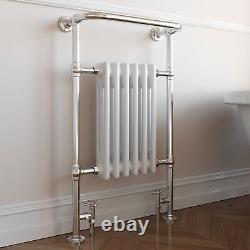 Traditional Victorian Bathroom Heated Towel Rail Radiator White/Chrome 952x568mm