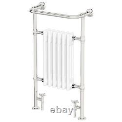 Traditional Victorian Bathroom Heated Towel Rail Radiator White/Chrome 952x568mm