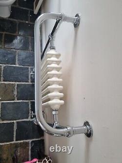 Traditional Victorian Bathroom Heated Towel Rail Radiator White/Chrome 952x659mm