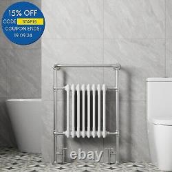 Traditional Victorian Bathroom Heated Towel Rail White/Chrome 952x659mm NDT