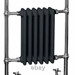 Traditional Victorian Heated Towel Rail 952 x 568mm Chrome & Grey Towel Radiator