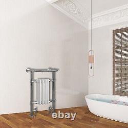 Traditional Victorian Heated Towel Rail Bathroom Column Radiator White&Chrome