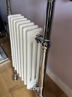 Traditional Victorian Heated Towel Rail Radiator H 965 x W 520 Chrome/white