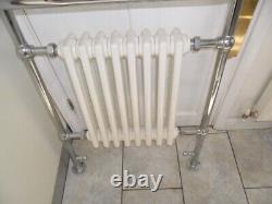 Traditional Victorian column bathroom heated towel rail/ radiator in white and