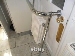 Traditional Victorian column bathroom heated towel rail/ radiator in white and