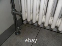 Traditional Victorian column bathroom heated towel rail/ radiator in white and