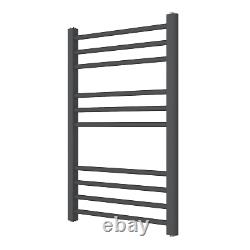 UK Designer Heated Towel Rail Straight Bathroom Radiator Heating Rads Matt Black