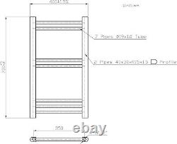 UK Designer Heated Towel Rail Straight Bathroom Radiator Heating Rads Matt Black