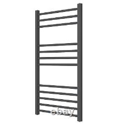 UK Designer Heated Towel Rail Straight Bathroom Radiator Heating Rads Matt Black