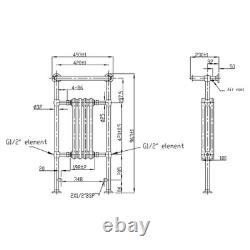 UK Radiators Towel Radiator Rail Dual Fuel Traditional Column AnthraciteWhite