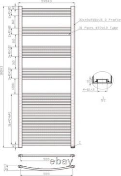UK Radiators Towel Radiator Towel Rail Dual Fuel Black Element Curved & Straight