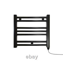 Valdern 150W Black Electric Heated Towel Rail Radiator 450mm (W) x 406mm (H)