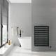 Valdern Lorida Matt Black Designer Square Electric Heated Bathroom Towel Rail