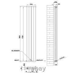 Vertical Designer Bathroom Tall Oval Column Radiator White Anthracite UK