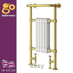 Victorian Bathroom Heated Gold Towel Rail Traditional Column Designer 94x50cm