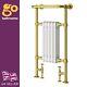 Victorian Bathroom Heated Gold Towel Rail Traditional Column Designer 94x50cm