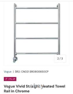 Vogue Vivid Straight Heated Towel Rail Chrome