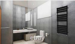 Waterline Flat Panel Heated Towel Rail Vanto Black 1200 x 600mm