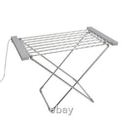 White Aluminum Polypropylene Electric Towel Warmer Foldable 8 Heated Bars