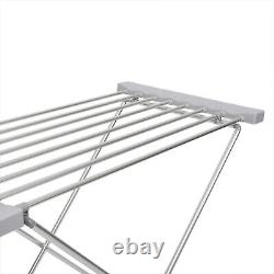 White Aluminum Polypropylene Electric Towel Warmer Foldable 8 Heated Bars