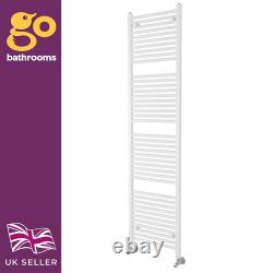 White Bathroom Heated Towel Rail Radiator Straight Ladder Heating Rad 3 Sizes