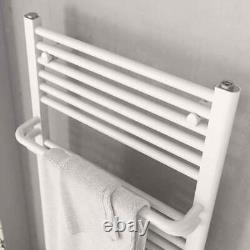 White Bathroom Radiator Modern Tall Heated Towel Rail & Hangers 1400x550mm