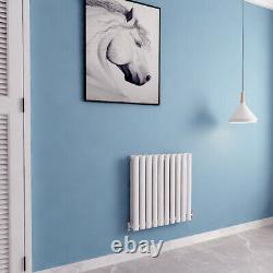White Designer Flat Panel Oval Column Towel Rail Radiator Central Heating UK