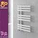White Designer Oval Panel Offset Heated Towel Rail Bathroom Radiator 820 X 500mm