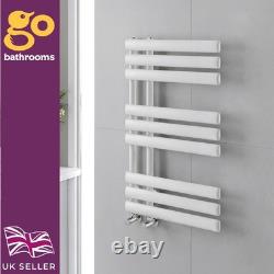 White Designer Oval Panel Offset Heated Towel Rail Bathroom Radiator 820 x 500mm