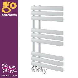 White Designer Oval Panel Offset Heated Towel Rail Bathroom Radiator 820 x 500mm