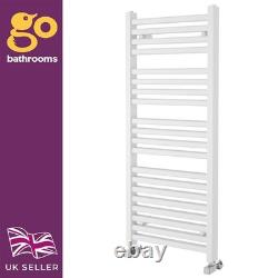 White Double Layer Heated Towel Rail H1200 x W500 Modern Bathroom Radiator