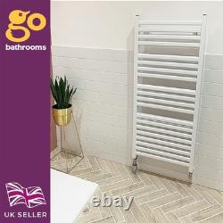 White Double Layer Heated Towel Rail H1200 x W500 Modern Bathroom Radiator