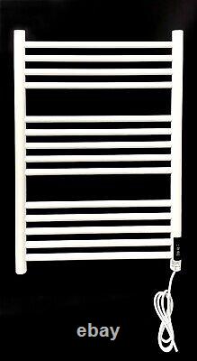 White Electric Heated Towel Rail 3, 4, 5 & 600mm x720mm High Bathroom Radiator