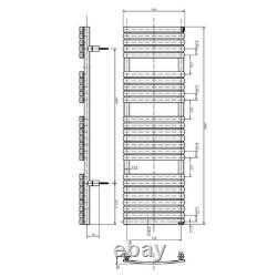 White Flat Panel Bathroom Radiator Durable Heated Towel Rail 1600x500mm