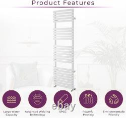 White Flat Panel Bathroom Radiator Durable Heated Towel Rail 1600x500mm