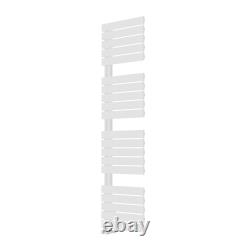 White Flat Panel Heated Ladder Towel Rail Rack Bathroom Designer Radiator Rads