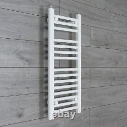 White Heated Towel Rail Radiator Straight 350mm Wide 400/600/800/1000/1200/1400