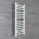 White Heated Towel Rail Radiator Straight 350mm Wide 400/600/800/1000/1200/1400