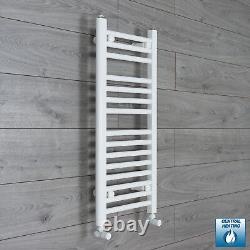 White Heated Towel Rail Radiator Straight 350mm Wide 400/600/800/1000/1200/1400