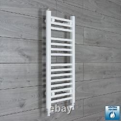 White Heated Towel Rail Radiator Straight 350mm Wide 400/600/800/1000/1200/1400