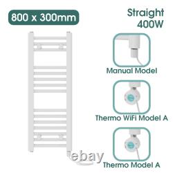White Prefilled Bathroom Electric Warmer Thermostatic Heated Towel Rail Radiator